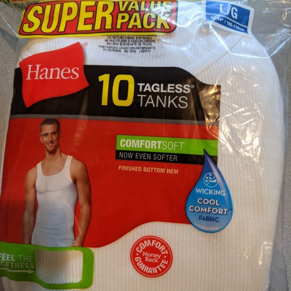 NWT Hanes Tagless Tanks size L/G pack of 10